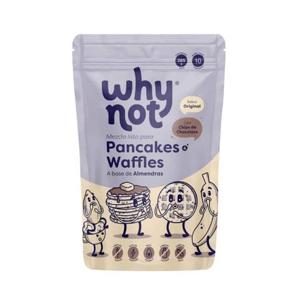 Pancakes & Wafles a base de Almendras Sabor a original con chips de chocolate