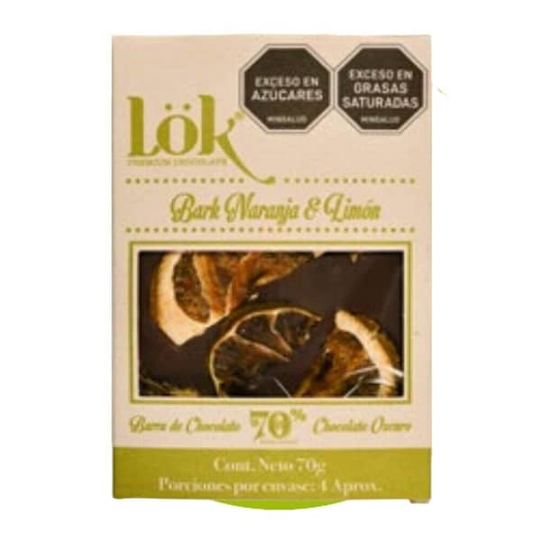 Bark Lok Chocolate 70% Naranja - Limón